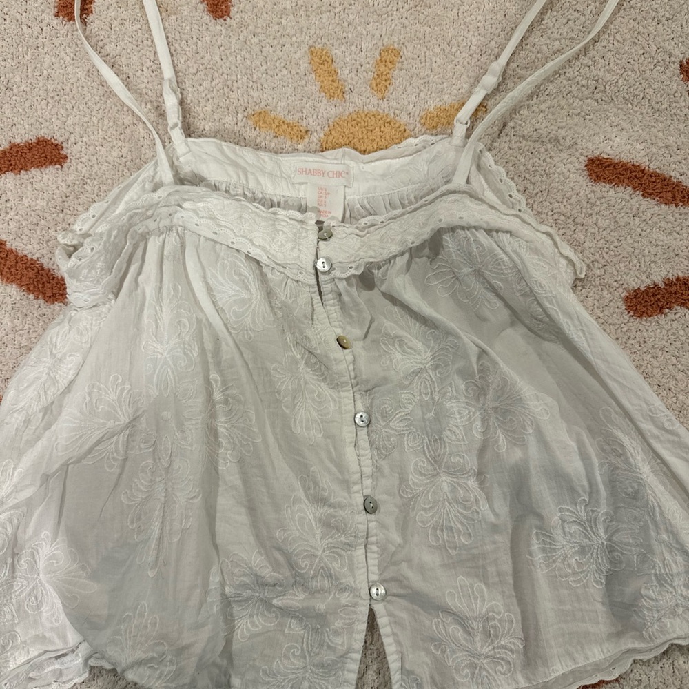 Shabby Chic Cream Embroidered Blouse